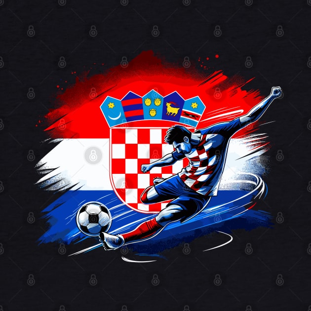 Dynamic Croatia Soccer Star in Action - Vector Design by SergioArt